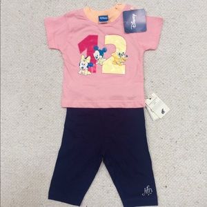 Fun Disney baby tee and and pant 12 mo